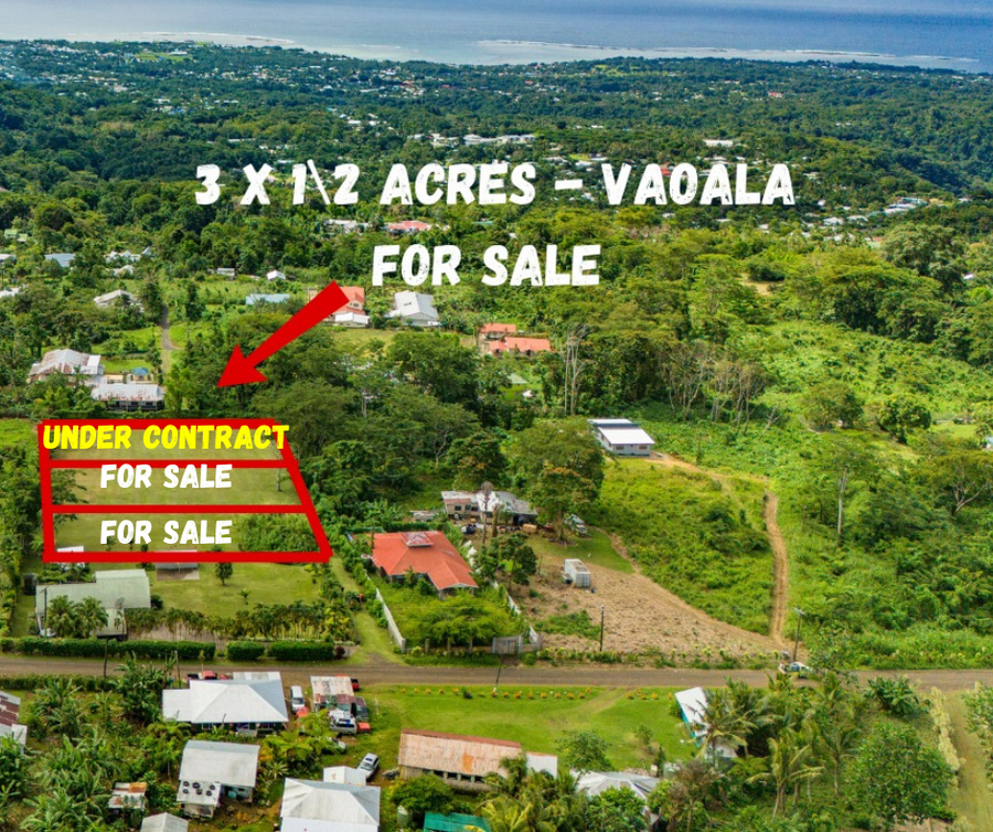 FOR SALE – 2 x ½ ACRE SECTIONS | VAOALA